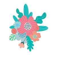 floral composition and Bouquet of spring wildflowers vector