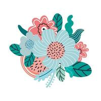 floral composition and Bouquet of spring wildflowers vector