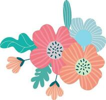 floral composition and Bouquet of spring wildflowers vector