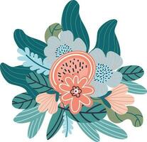 floral composition and Bouquet of spring wildflowers vector