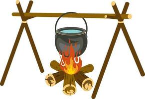 camping cooking item vector