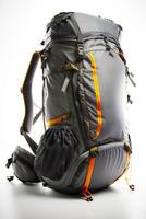 Close up of backpack with back pack on top of it. photo