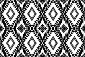 moderno ikat geométrico folklore ornamento con diamantes tribal étnico vector textura. sin costura a rayas modelo en azteca estilo. gente bordado. indio. escandinavo. gitano. africano alfombra.