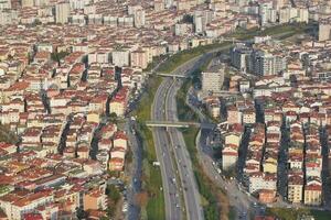 Arial View of Istanbul Asian Side Urban building blocks photo