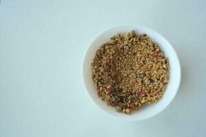 bulgur rice with tomato on a plate , photo