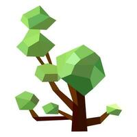 Abstract low poly tree icon isolated. Geometric forest polygonal style. 3d low poly symbol. Stylized eco design element. vector