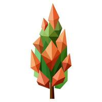 Abstract low poly tree icon isolated. Geometric forest polygonal style. 3d low poly symbol. Stylized eco design element. vector