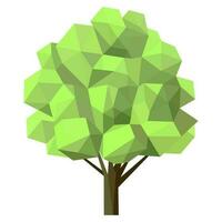 Abstract low poly tree icon isolated. Geometric forest polygonal style. 3d low poly symbol. Stylized eco design element. vector