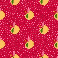 Abstract apple fruits seamless pattern. Fruit ornament. vector