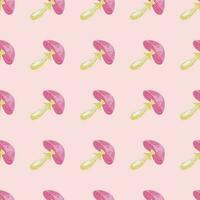 Seamless pattern with psychedelic mushrooms. Magical fly agaric wallpaper. vector