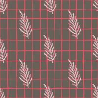 Abstract seaweed backdrop. Organic fern leaves seamless pattern. Simple style botanical background. vector