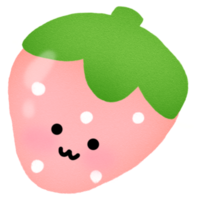 söt frukt, söt jordgubbe, Lycklig söt uppsättning av leende frukt ansikten. png