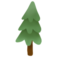 Cute trees in cartoon style. png