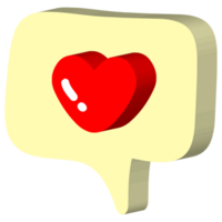 3d corazón caja icono diseño. png