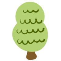 mignonne des arbres dans dessin animé style. png