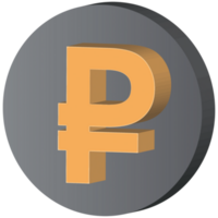 3D Rouble currency coin symbol graphics. png