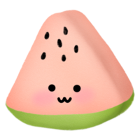 Cute Fruit, cute watermelon, Happy cute set of smiling fruit faces. png