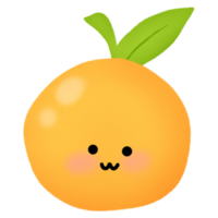 carino frutta, carino arancia, contento carino impostato di sorridente frutta facce. png