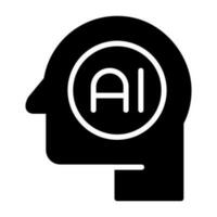 icono de vector de inteligencia artificial