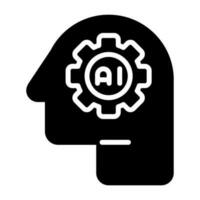 icono de vector de inteligencia artificial