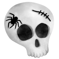 halloween decoratie met een griezelig schedel. png