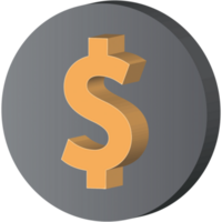 3d dollar valuta mynt symbol grafik. png