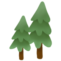 mignonne des arbres dans dessin animé style. png