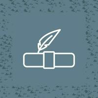 Quill pen with scroll Vector Icon