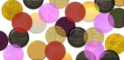 resumen multicolor círculos de diferente texturas en un blanco antecedentes. foto