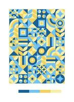 a colorful pattern with geometric shapes and colors vector