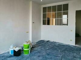 preview apartment where renovations are taking place with the processing of all surfaces photo