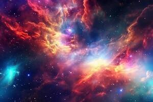 HD Wallpaper of colorful space stars galaxy nebula 3D rendering Generative AI photo