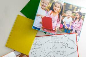 photos of children and chemistry formulas
