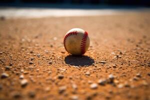 Baseball on the field with room for copy photo