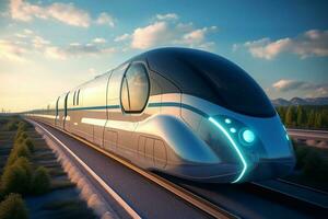 A hydrogen fuel cell train concept Generative AI photo