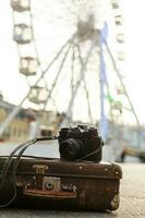 Vintage Retro Ferris Wheel travel suitcase photo