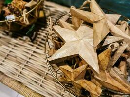 Christmas festive decor still life on background, concept of home comfort and holiday photo