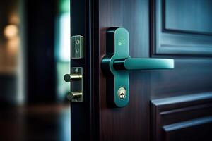 smart lock in luxury hotel photo