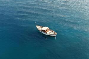 Aerial view of a catamaran navigating in the Indian Ocean Generative AI photo