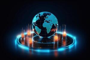 Global abstract technology background photo