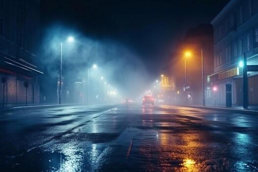 Dark street. Abstract dark blue background photo