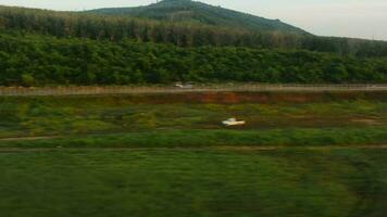 Passenger POV from the window of an Aircraft. Aerial view of the surroundings and Landing Track Terminal video