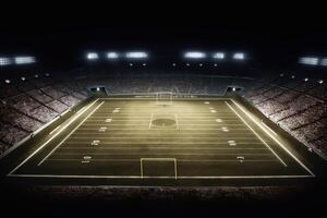 Full night football arena in lights Generative AI photo