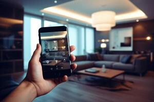 Wood door with smart lock, touch screen keypad and fingerprint, key less access photo