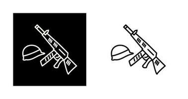 Gun and Helmet Vector Icon