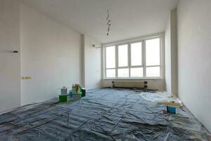 preview apartment where renovations are taking place with the processing of all surfaces photo