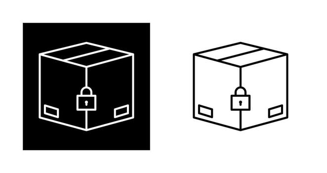 icono de vector de paquete seguro