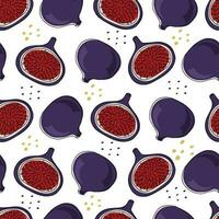 Seamless pattern with fruit. Pattern with figs and dots vector