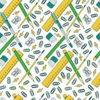 Back to school in doodle style. Seamless pattern for school and work vector