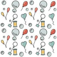 Hand drawn seamless pattern with children's icons vector